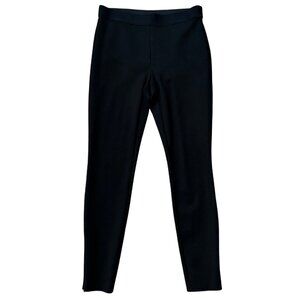 Talbots Black Ponte Knit Stretch Pull-On Ankle Zip Soho Leggings Size 4